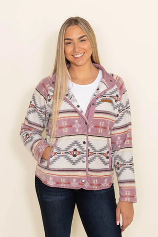 Simply Southern Snap Jacket for Women in Aztec Purple