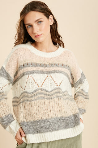 Multicolored pastel knitted sweater