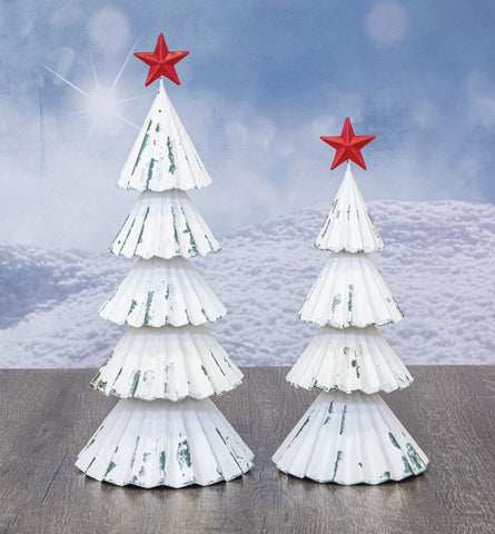 Whiteout Tabletop Tree with Red Star