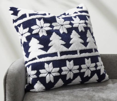 Decorative Jacquard Throw Pillow Nordic Forest Stripe