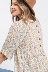 Ditsy Button Back Top