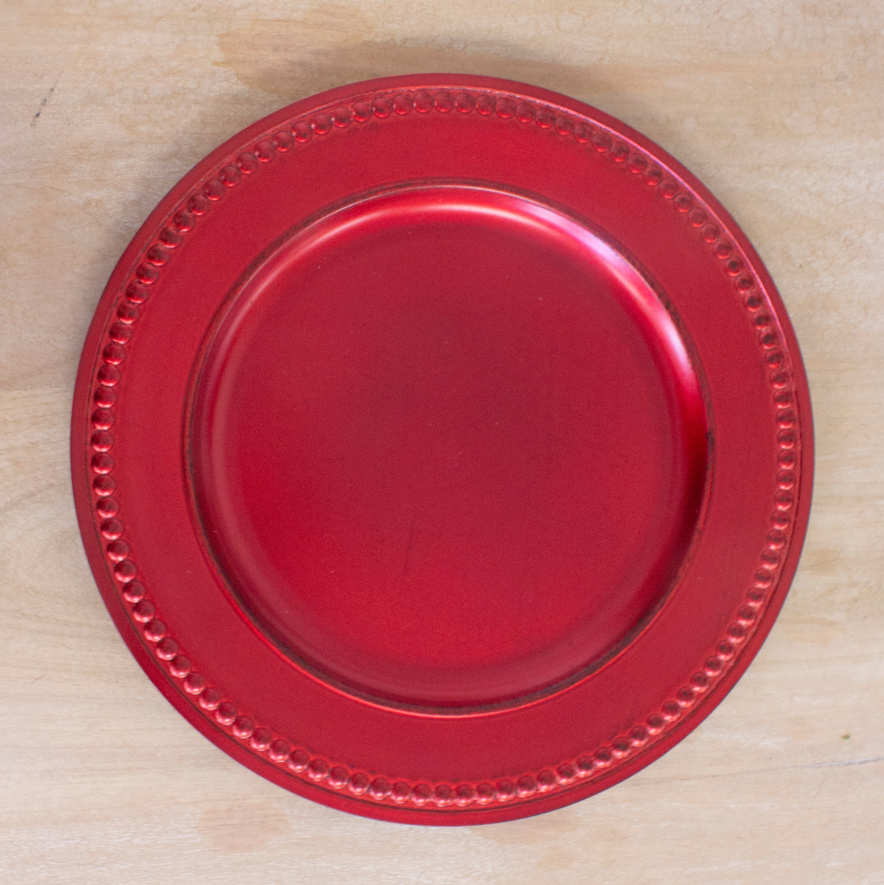 Beaded Charger in Antique Red