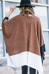 Color Block poncho Cardigan