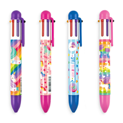 unique unicorns 6 click multi color pen