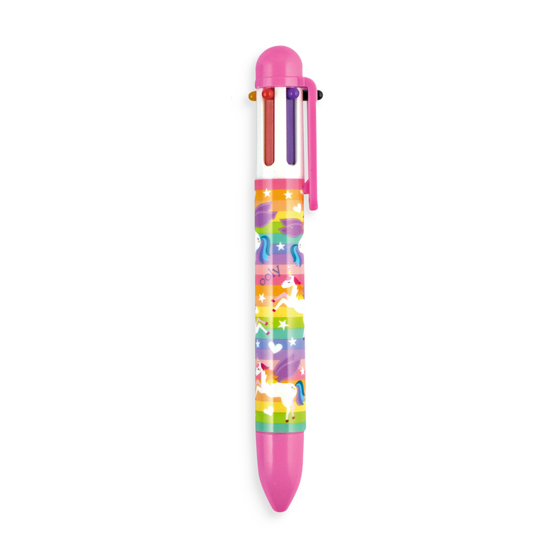 unique unicorns 6 click multi color pen