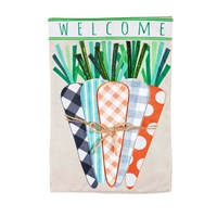 Patterned Carrots Garden Burlap Flag