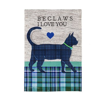 Beclaws I Love You Garden Burlap Flag