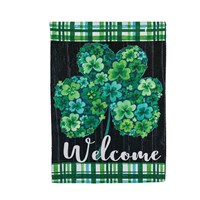 Shamrock Flowers Garden Textured Suede Flag