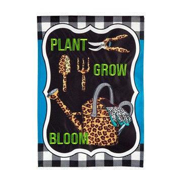 Plant, Grow, Bloom Garden Linen Flag