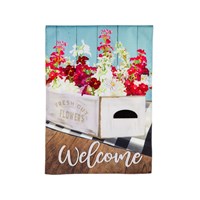 Flower Box Garden Linen Flag