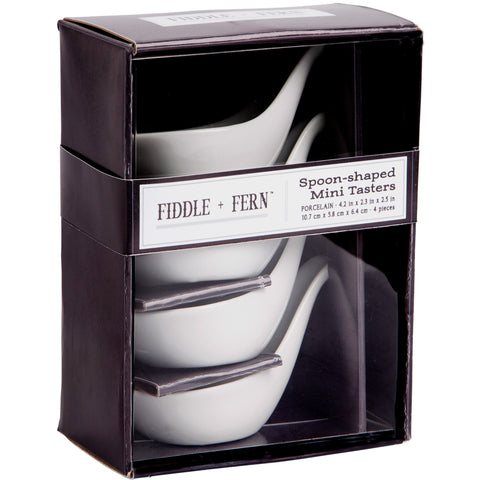 SET 4 4"L SPOON 1 OZ SHAPE MINI TASTER SET