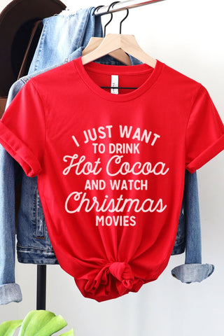 Hot Cocoa & Christmas Movies Graphic Tee