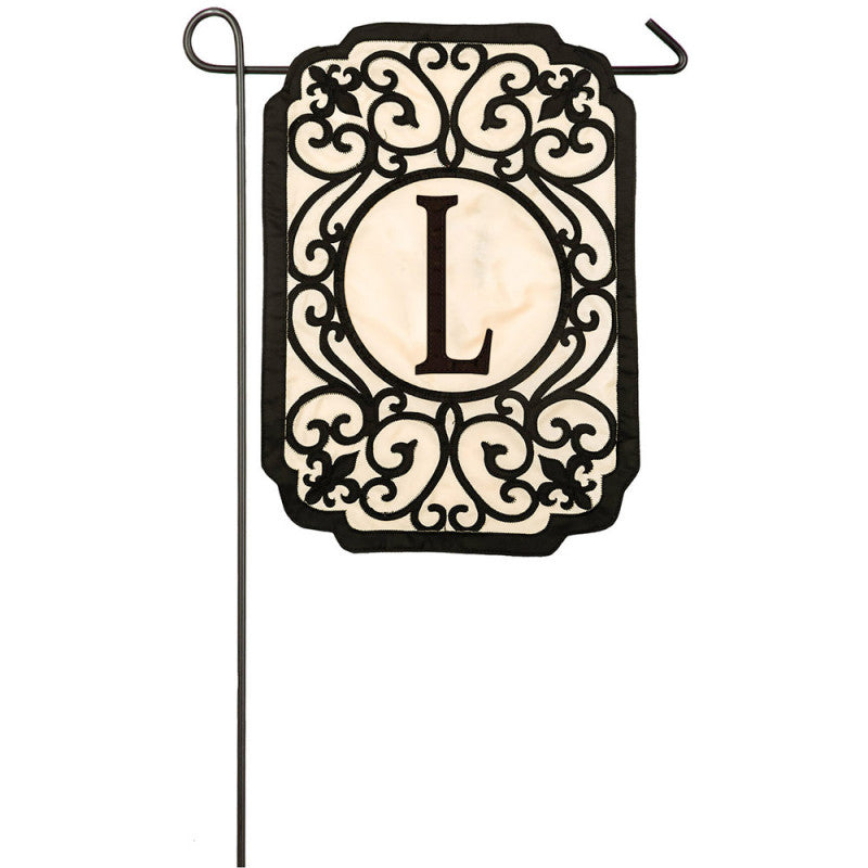 Monogram "L" Applique Garden Flag
