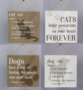 WOOD PET WALL SIGN 4 ASSORTED