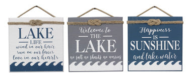 WOOD LAKE WALL SIGN, 3 ASSORTED