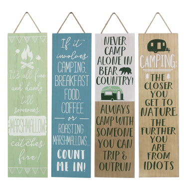 WOOD CAMPER WALL SIGN 4 ASSORTED