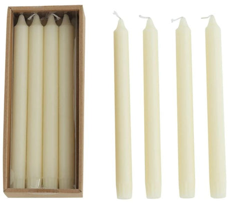 Unscented Taper Candles In Box, Set of 12