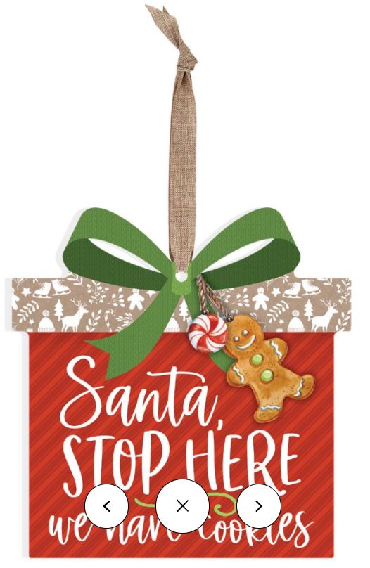 SANTA STOP HERE, WE HAVE COOKIES STRING SIGN