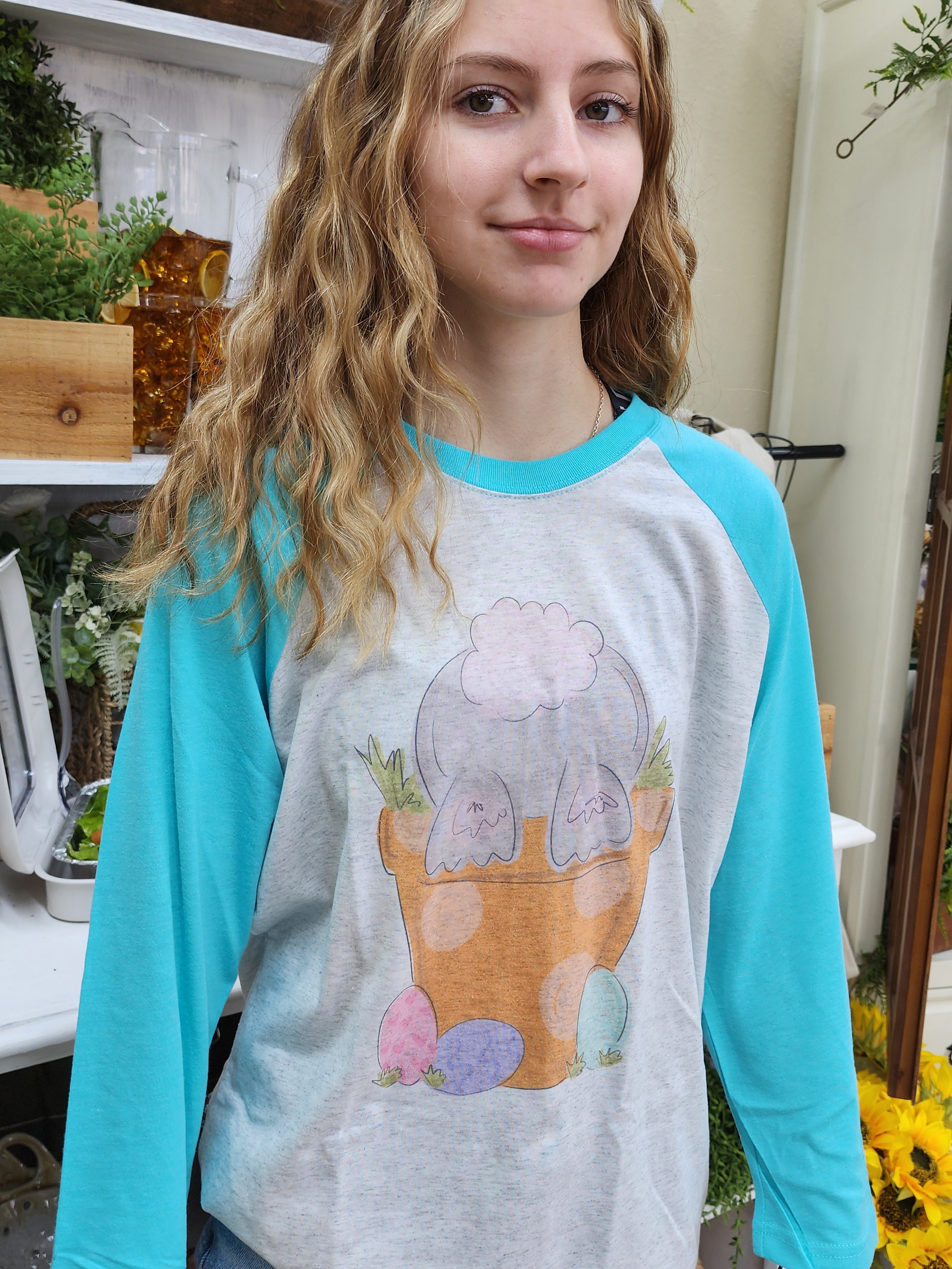 Bunny Flower Pot Raglan