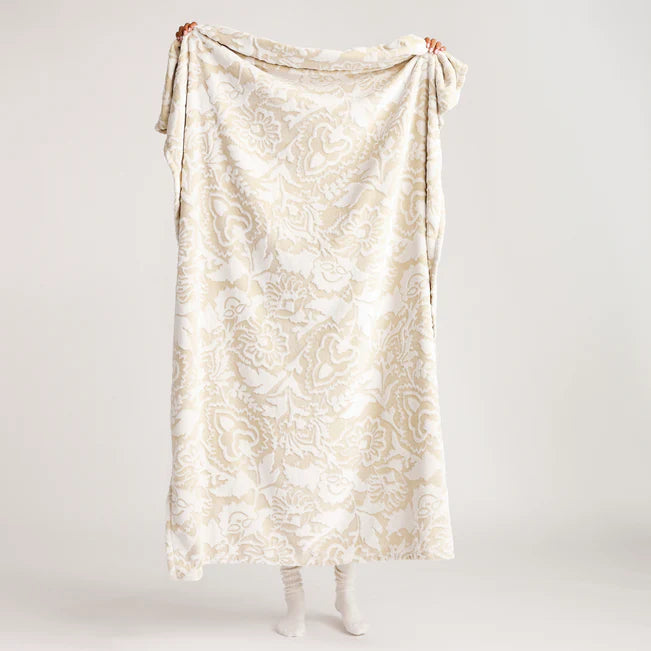 Textured cream throw blanket clearance