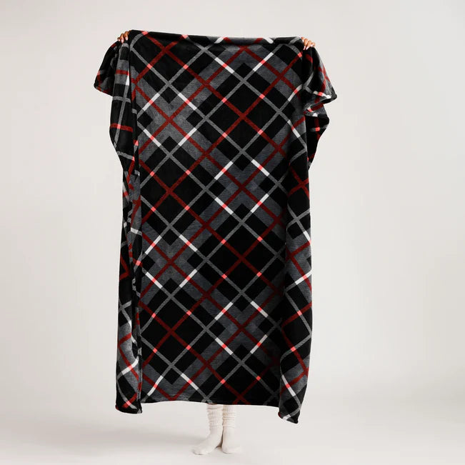 Plush Throw Blanket Paris Plaid
