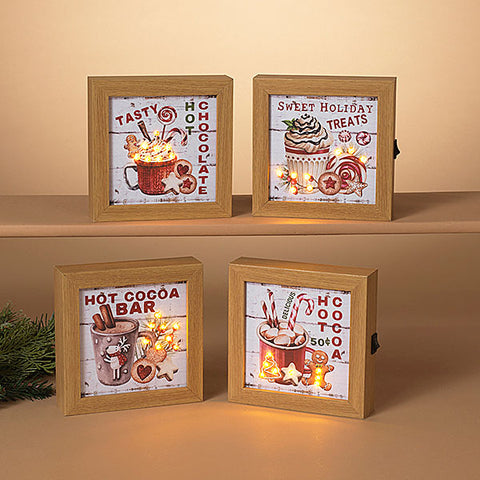 6.3"L Lighted Wood Holiday