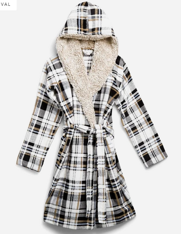 Cozy Life Robe PATTERN Cozy Plaid Neutral