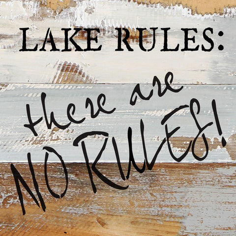 Sweet Bird & Co - 8" x 8" Lake Rules Reclaimed Wall Art