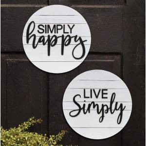 Simple Sentiment Slatboard Round Sign