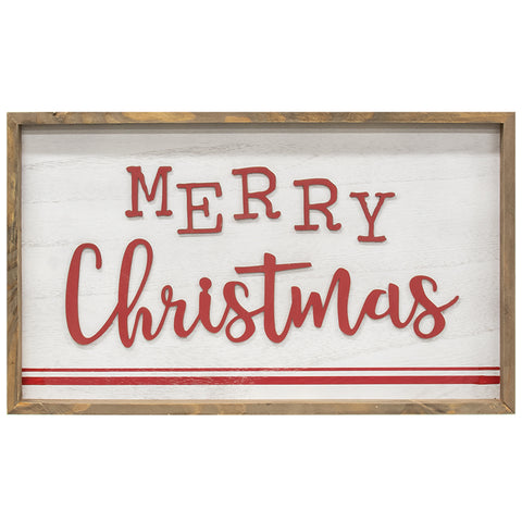 Merry Christmas Distressed Wooden Frame Sign