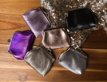 METALLIC COIN PURSE, 6 AST.