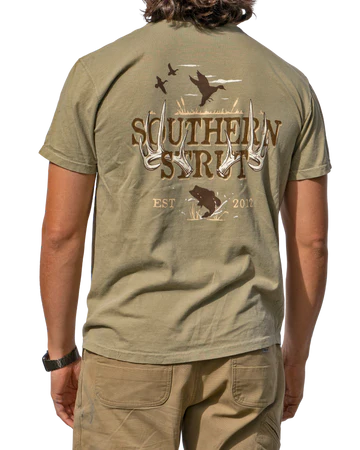 Southern Strut Brand  DUCKS DEER & BASS SHIRT