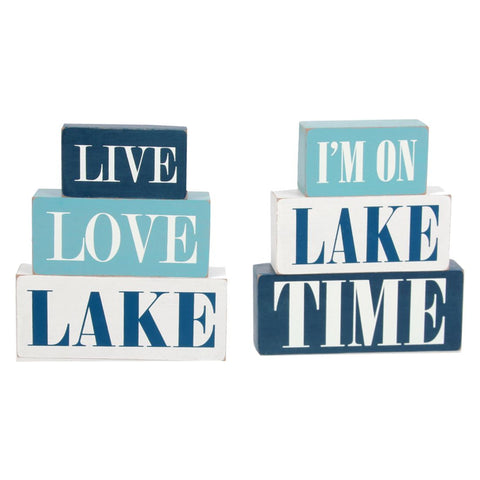 Lake Life Stacking Block Signs