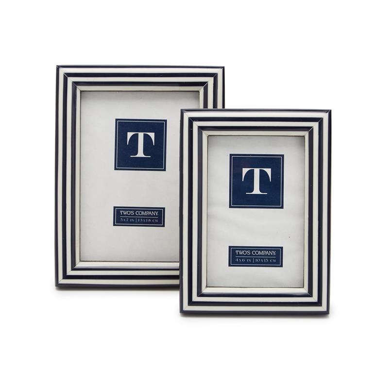 Nautical Stripes Blue and White Photo Frames