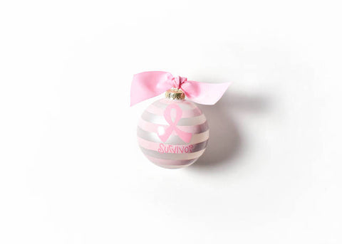 Coton Colors Breast Cancer Survivor Glass Ornament