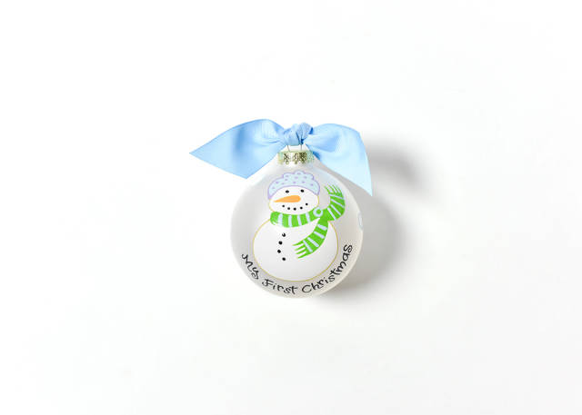 Coton Colors My First Christmas Snowman Boy Glass Ornament