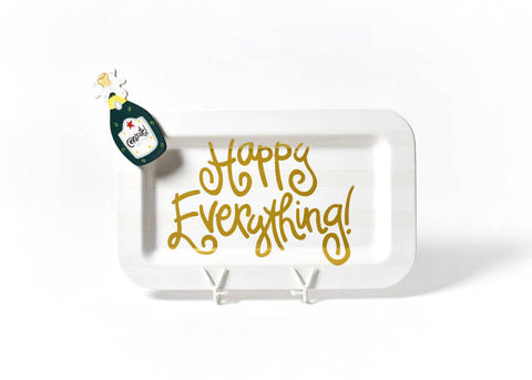 Happy Everything Mini Rectangle Platter White Stripe