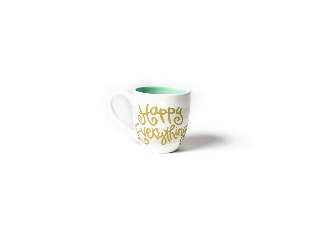 Happy Everything White Striped 4.25 Mug