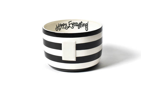 Happy Everything Big Bowl Black Stripe