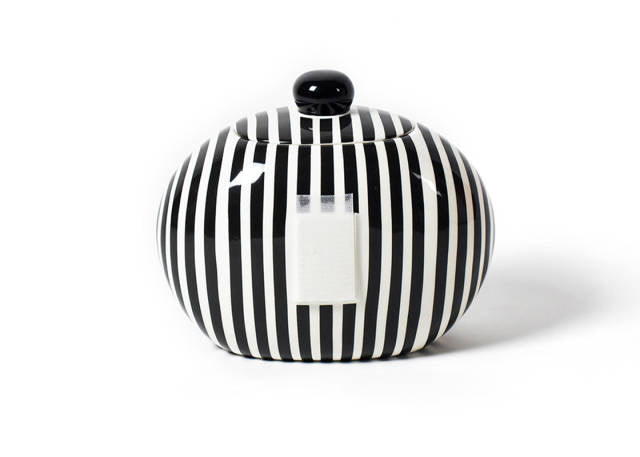 Happy Everything Big Cookie Jar Black Stripe