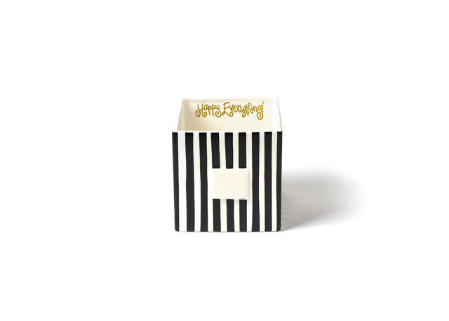 Happy Everything Medium Mini Nesting Cube Black Stripe