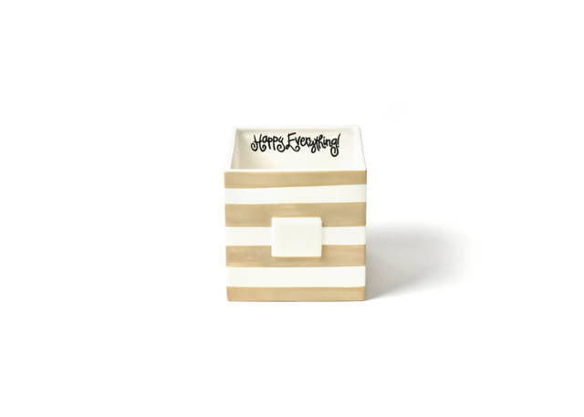 Happy Everything Medium Mini Nesting Cube Neutral Stripe