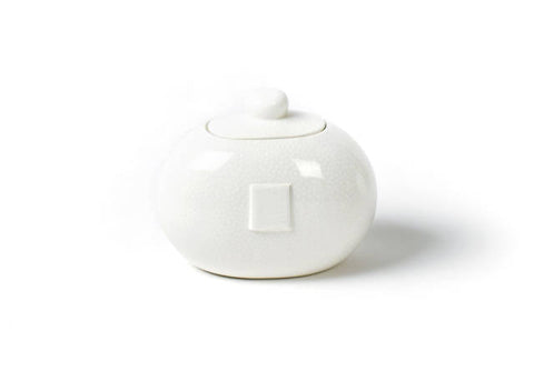 Happy Everything Mini Cookie Jar White Small Dot