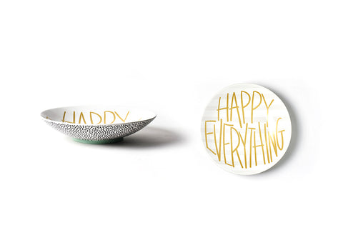 Happy Everything Black Dot Pasta Bowl