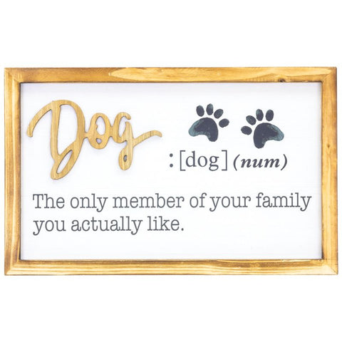 DOG DEFINITION WALL PLAQUE