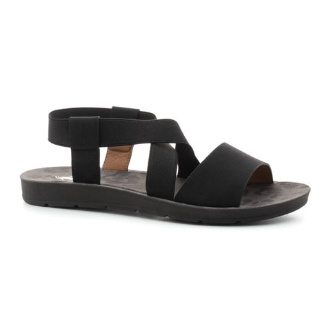 Corkys Womens Thrive Cris Cross Elastic Strap Sandal