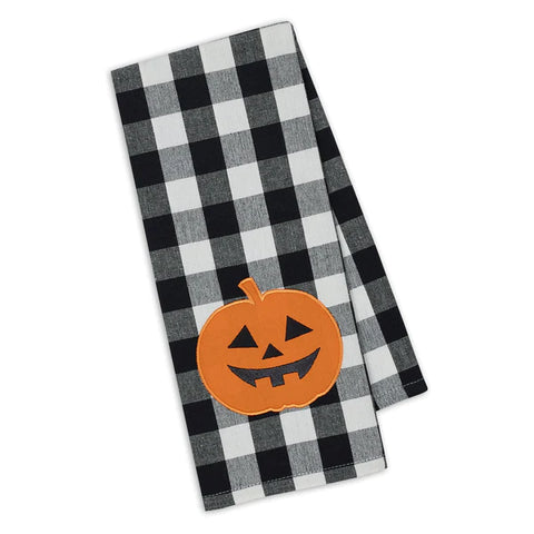 Pumpkin Embellished Dishtowel