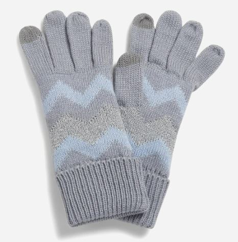 Cozy Knit Tech Gloves Winter Chevron