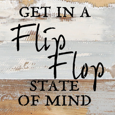 Sweet Bird & Co - 8" x 8" Flipflop State Of Mind Reclaimed Wall Art