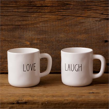 Ceramic Mugs - Love, Laugh